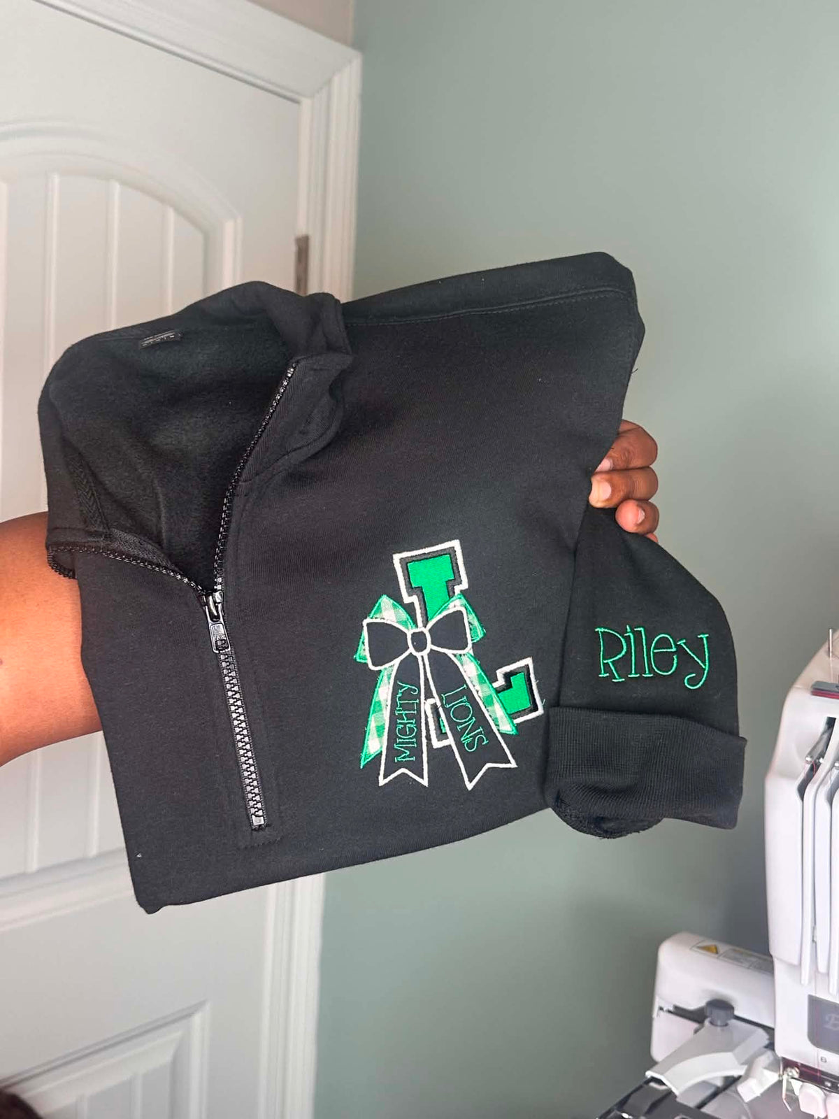 Varsity Bow Pocket Quarter Zip